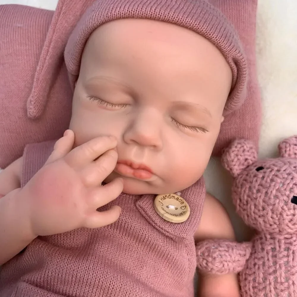 🆕18 inch Lifelike Full Silicone Baby Doll Girl Open Mouth Realistic Reborn Doll